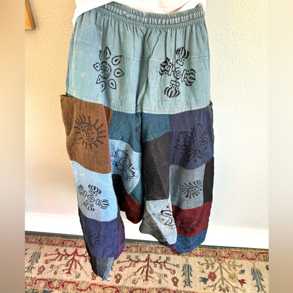 Indieglam Cotton Patchwork Harem Pants - image 3